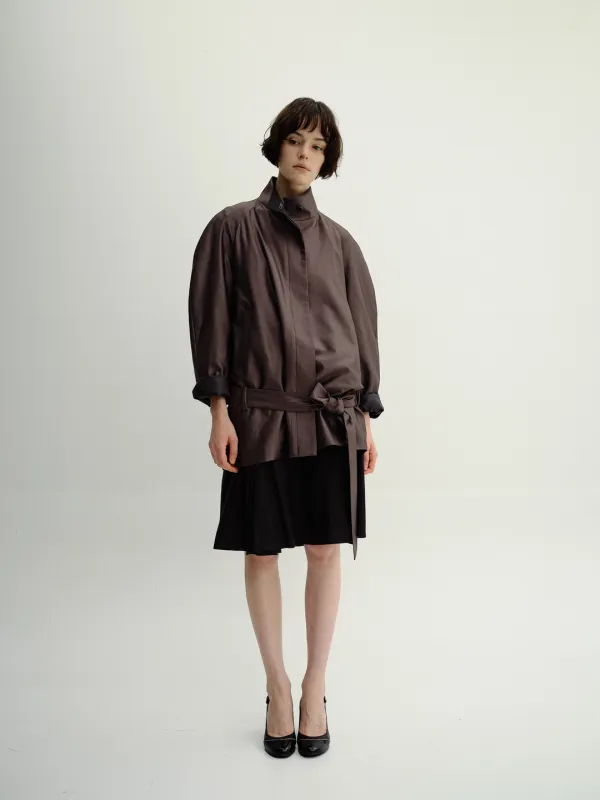 TOD LOW HALF JACKET / SILK BROWN