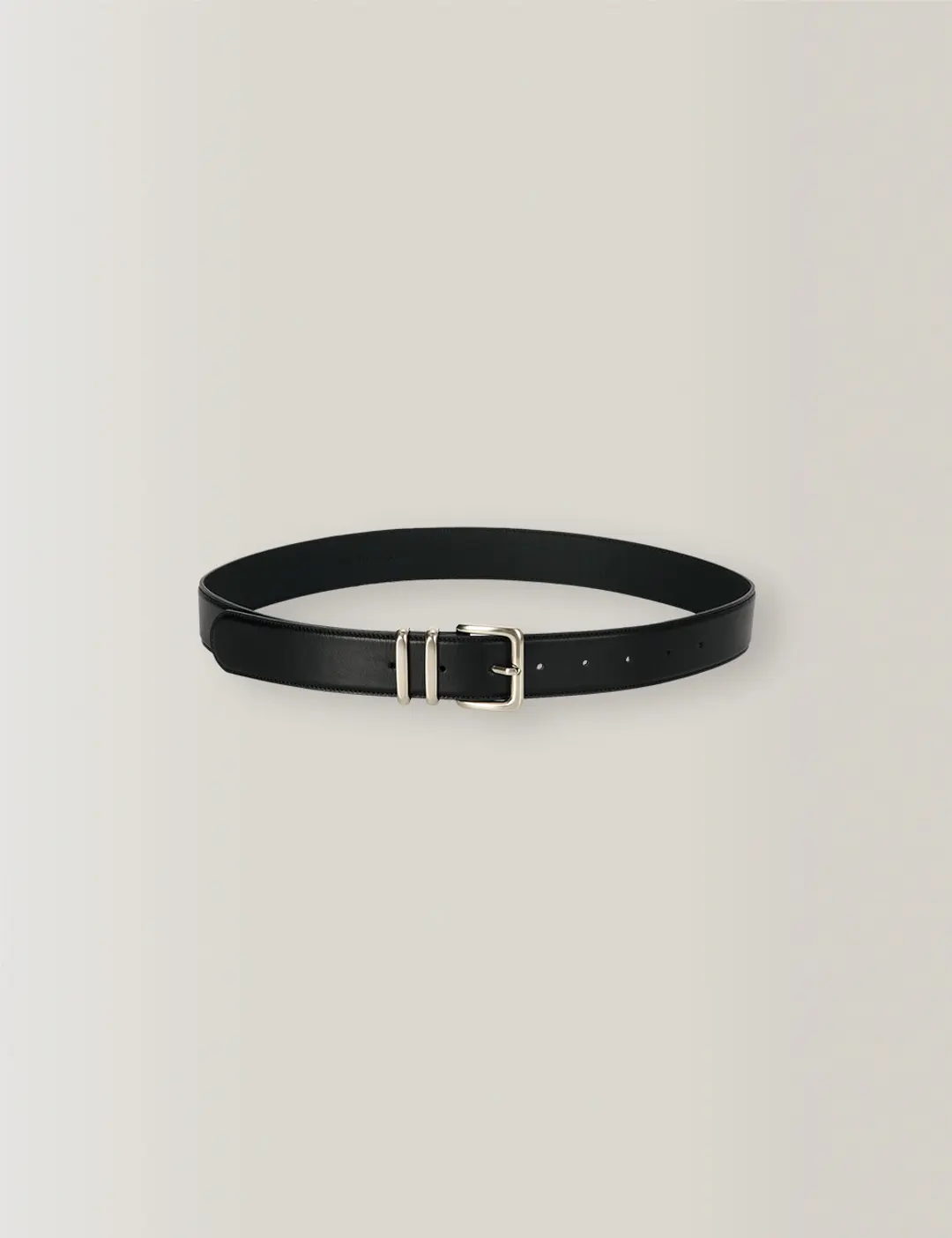 노미나떼 5th / Italy Leather Buckle Belt (Silver Buckle&Black) 상품 이미지 1