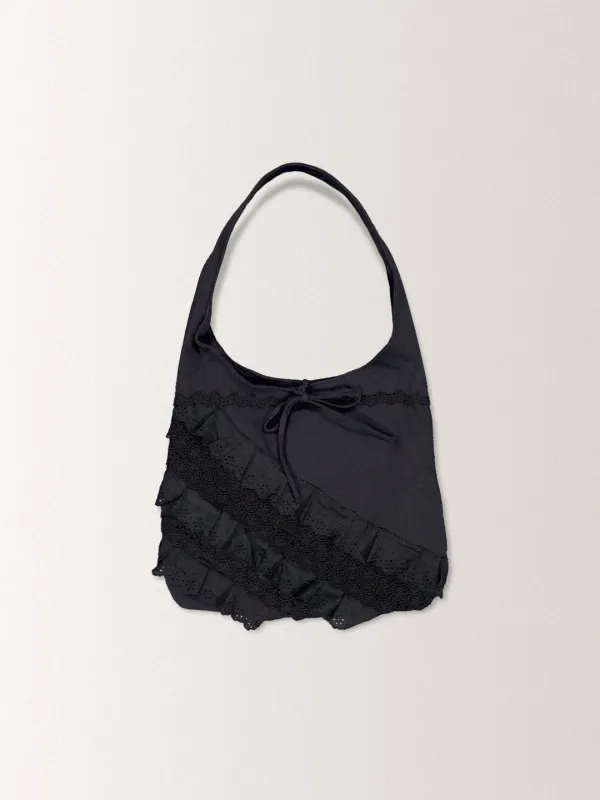 LACE FRILL BAG [ BLACK ]