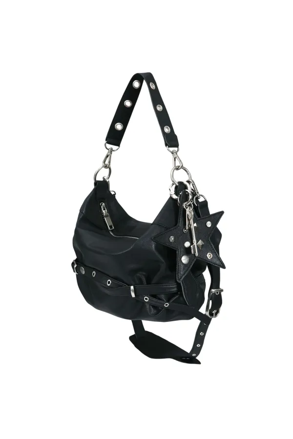6/4 예약배송 미니 슬라우치 백 & 키링 세트 mini slouchy bag (black) & keyring set