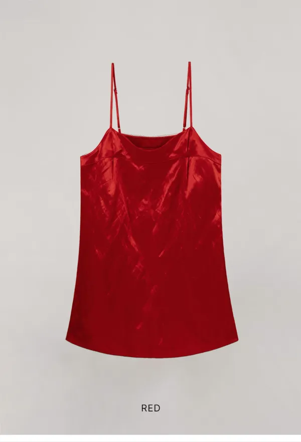 [LIMITED]SATIN MINI DRESS_RED