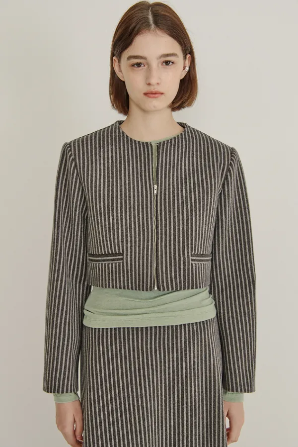 Zipper Set Jacket (Brown)