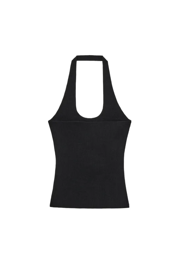 HALTER NECK SLEEVELESS IN BLACK