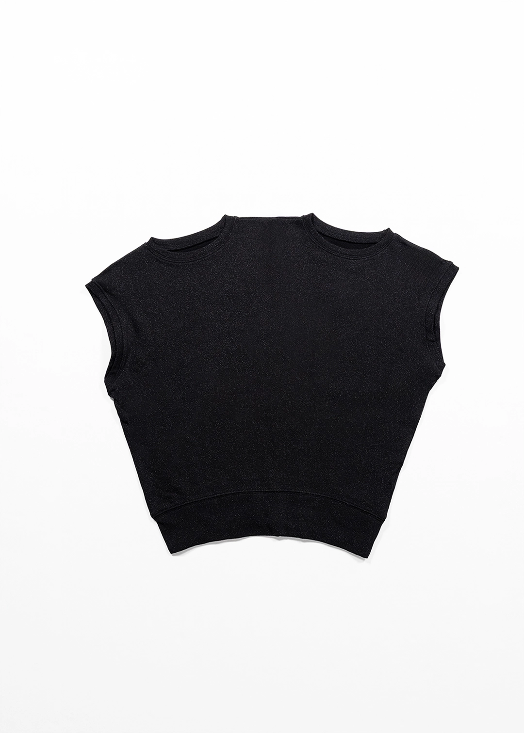 생긴 GLITTER DOUBLE NECK VEST - BLACK 상품 이미지 1