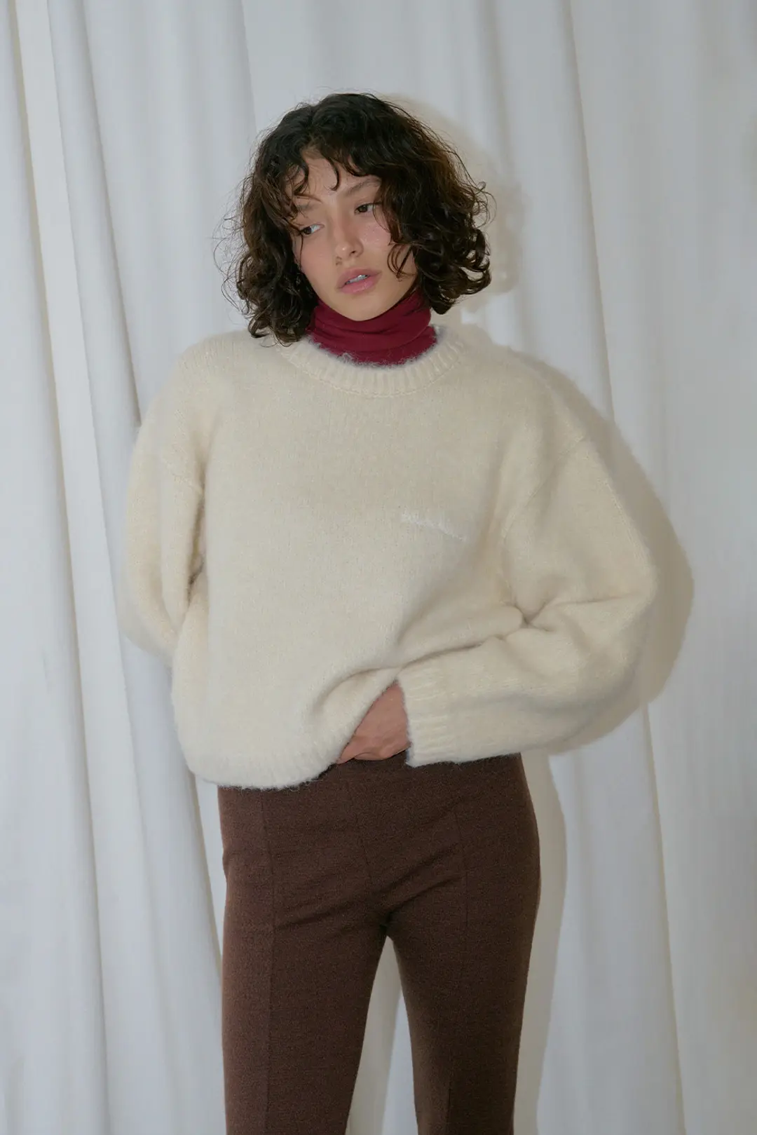 위드아웃썸머 Cuddle brush knit_ivory 상품 이미지 2