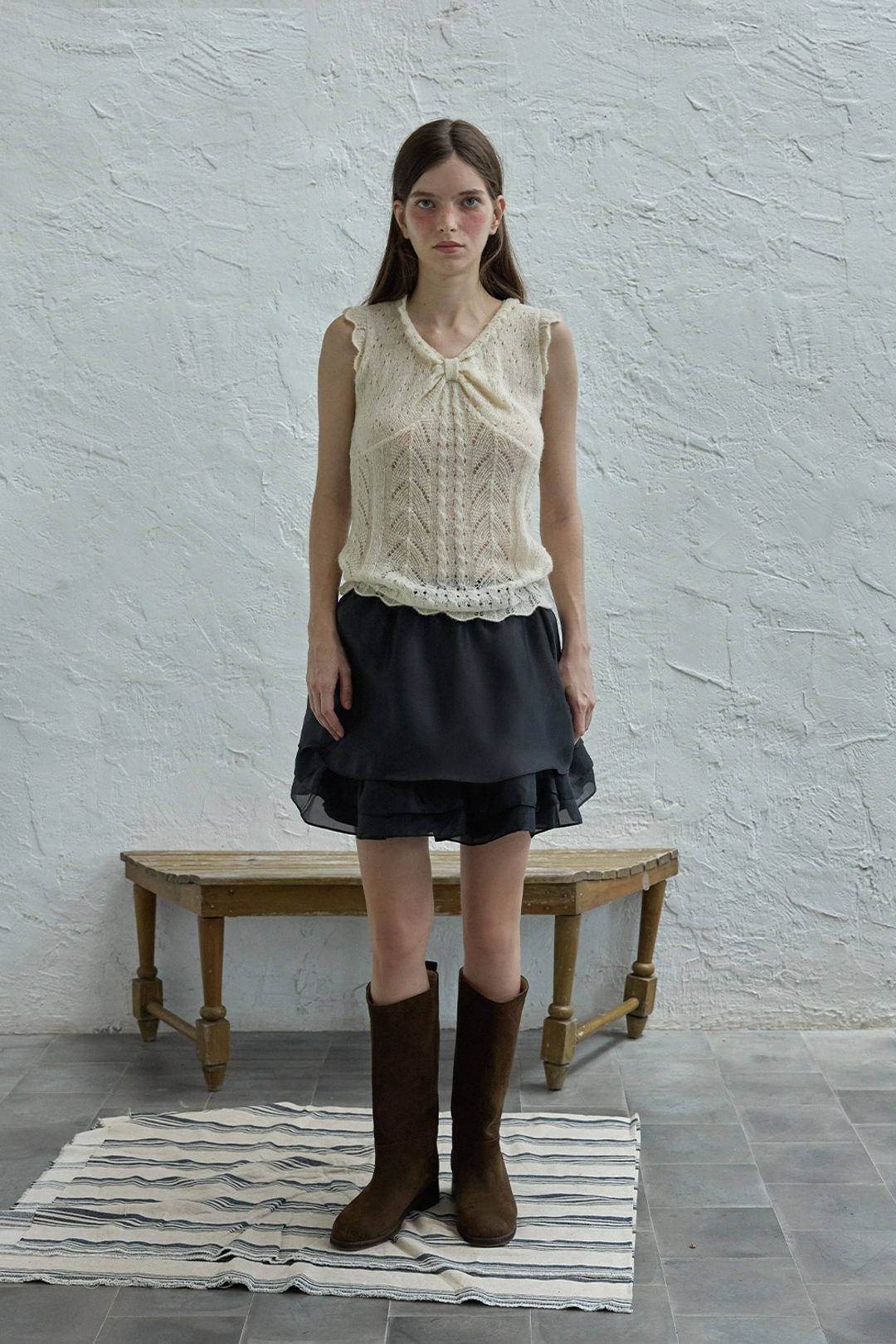 위드아웃썸머 Tulip organza skirt_black 상품 이미지 2
