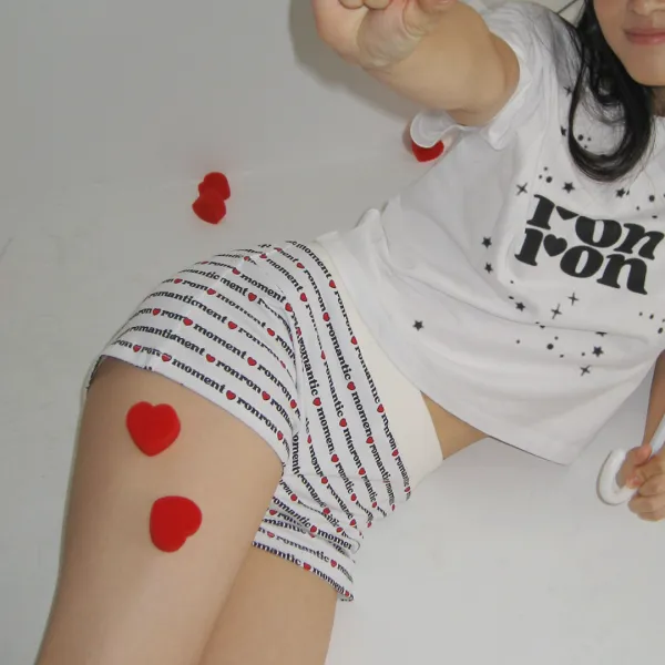 ALL OVER PRINT MINI SHORTS WHITE