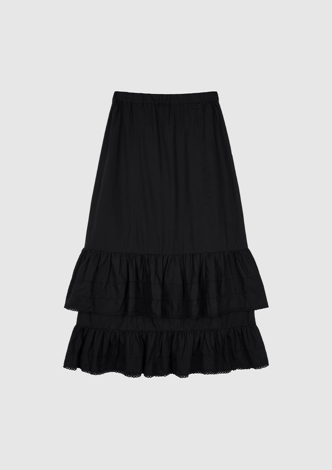 오픈도어 Linen frill skirt Black 상품 이미지 3