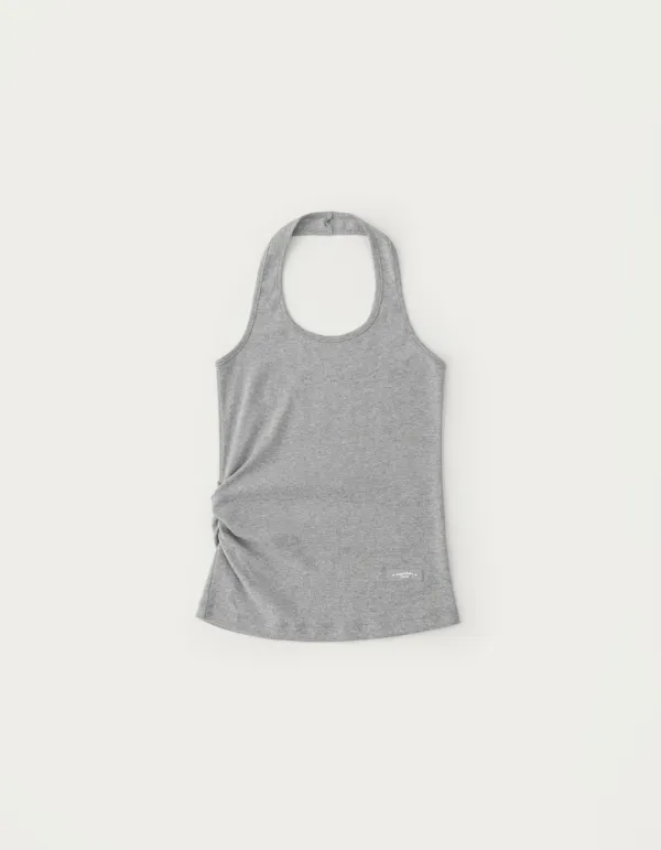 Shirring Halter Sleeveless - Grey
