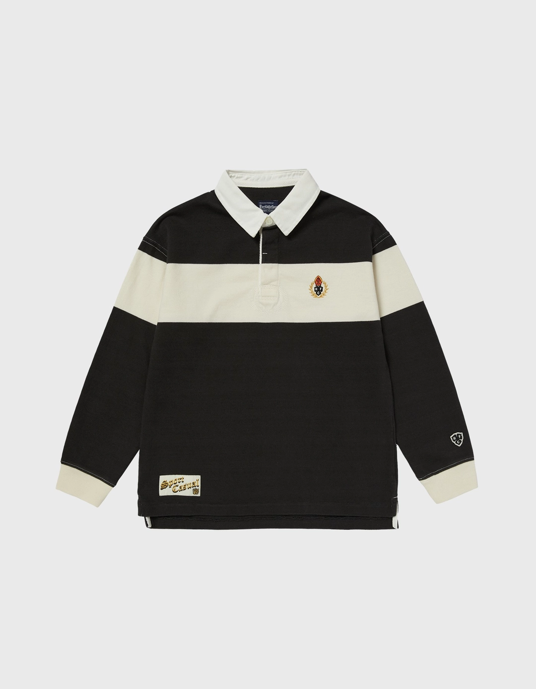 헤리티지플로스 CHILDREN WASHED 7.5S RUGBY SHIRT / Black 상품 이미지 1