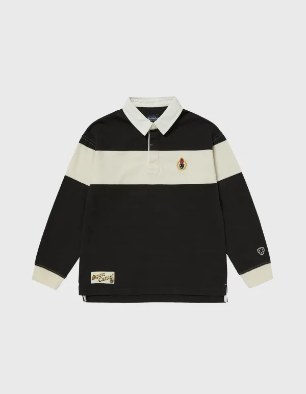CHILDREN WASHED 7.5S RUGBY SHIRT / Black