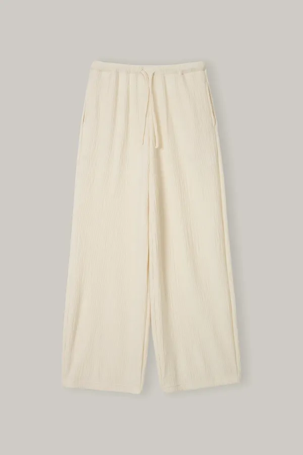 PT014 Jacquard Textured Pants (Cream)