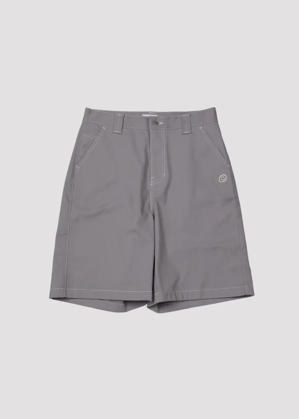 TWILL COTTON SHORT PANTS LOVE GREY