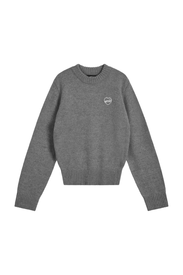 (W) HEART LOGO PULLOVER-GRAY