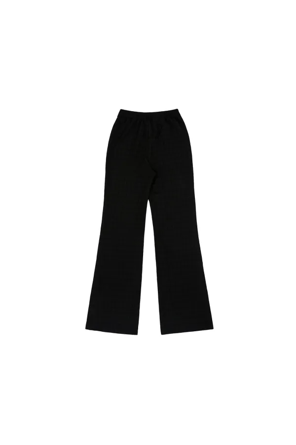 Wrinkle Semi Flared Pants (ebony black)