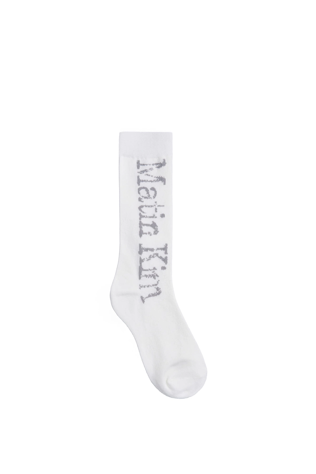 마뗑킴 CRACKED LOGO JACQUARD SOCKS IN WHITE 상품 이미지 1
