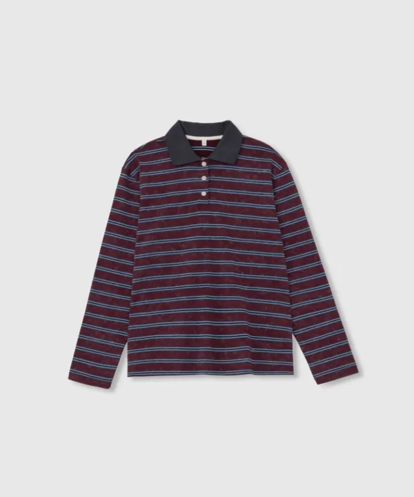 Brick stripe polo tee (Wine)