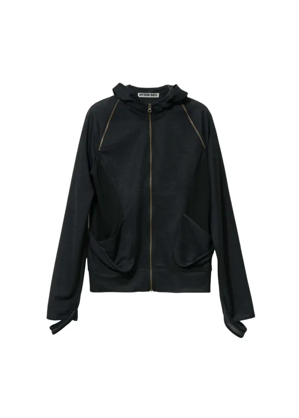 Slashed Zip Hoodie