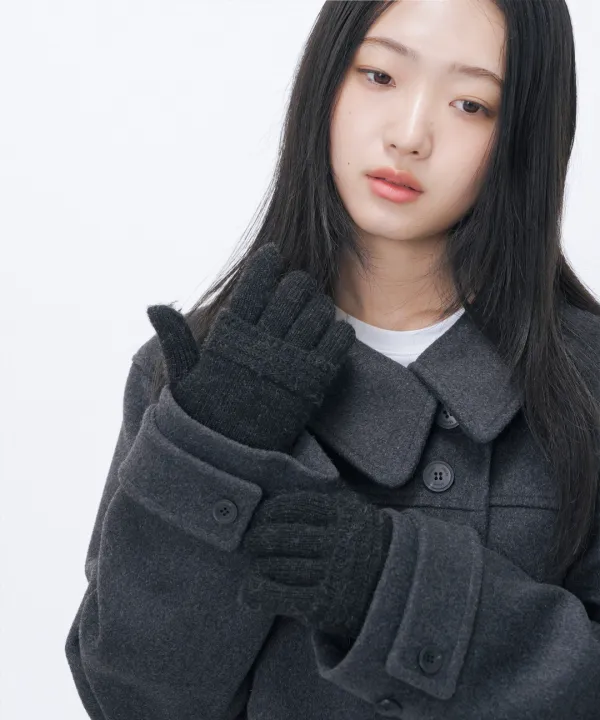 [10월 19일 발매] Button knit hand warmer SET BLACK