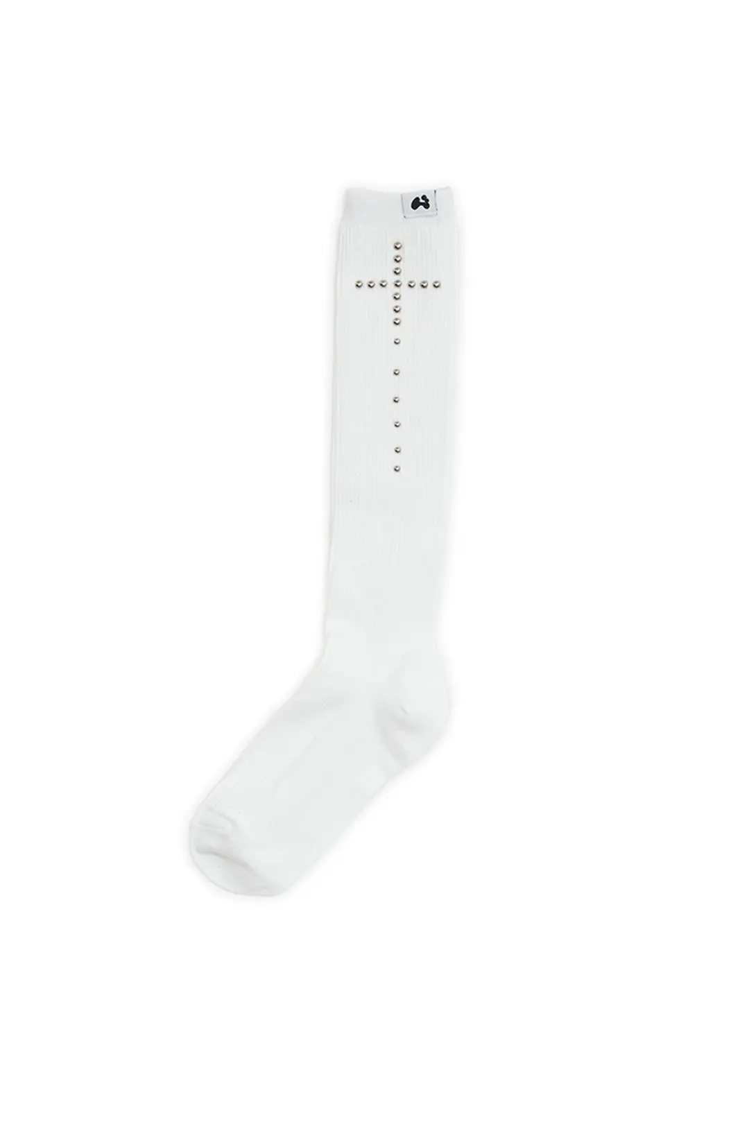 허그유어스킨 Studded cross socks (White) 상품 이미지 1