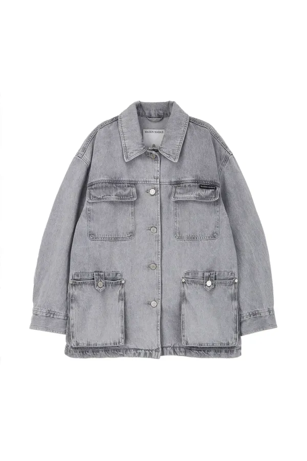 Washed Work Jacket, Light Grey