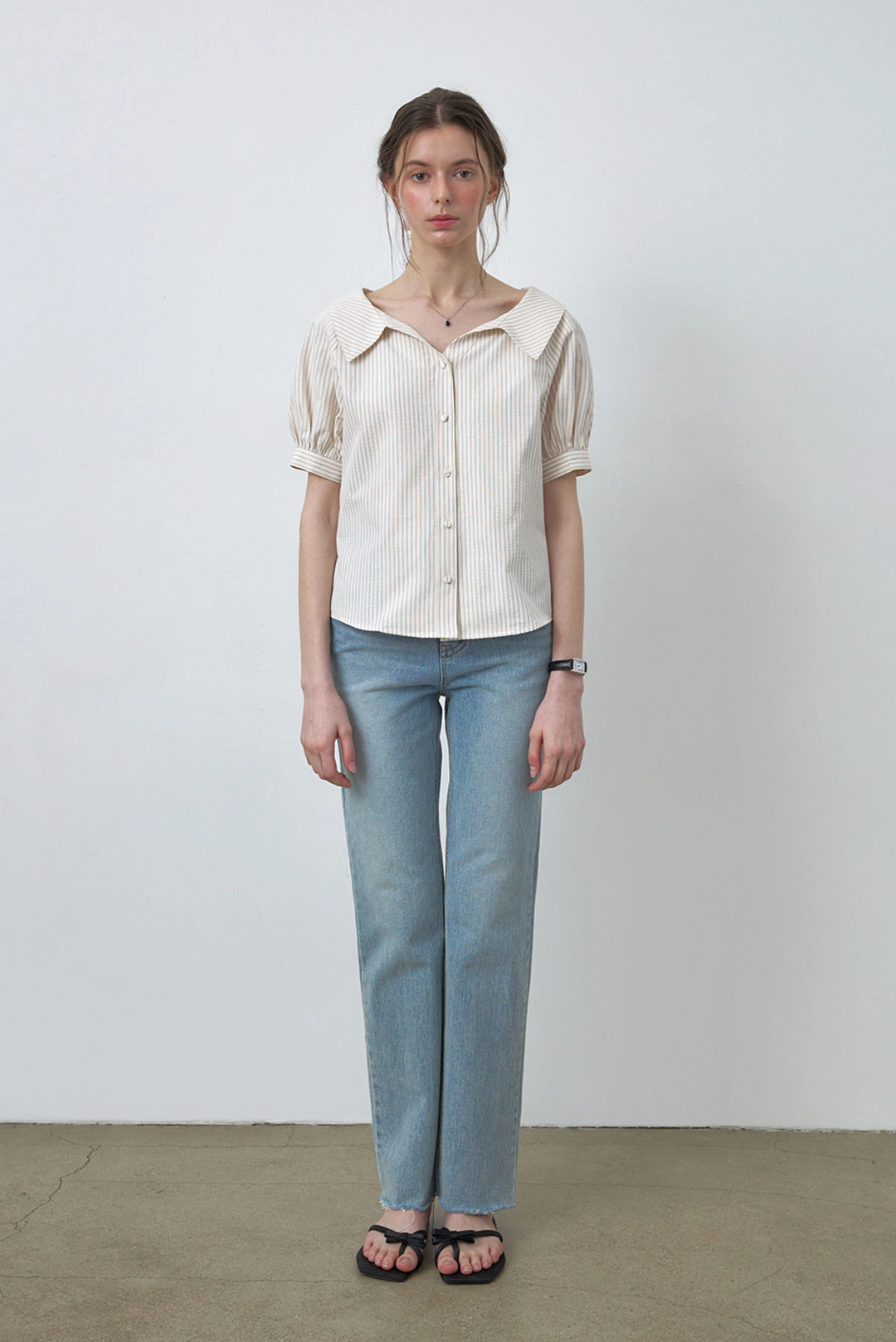 샤드라마 HIGH WAIST STRAIGHT DENIM PANTS [LIGHT BLUE] 상품 이미지 2