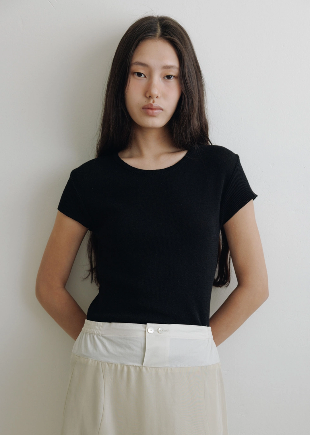 더라이 Cap Sleeve Knit(Black) 상품 이미지 2