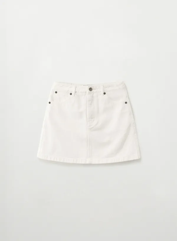 [신예은 Pick] (W) Classic Denim Mini Skirt - White