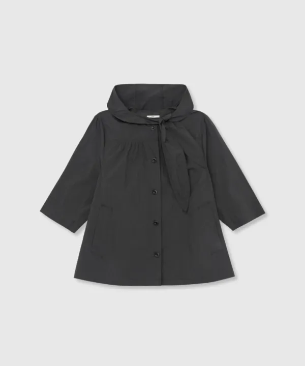 Yoke shirring trench coat (Charcoal)