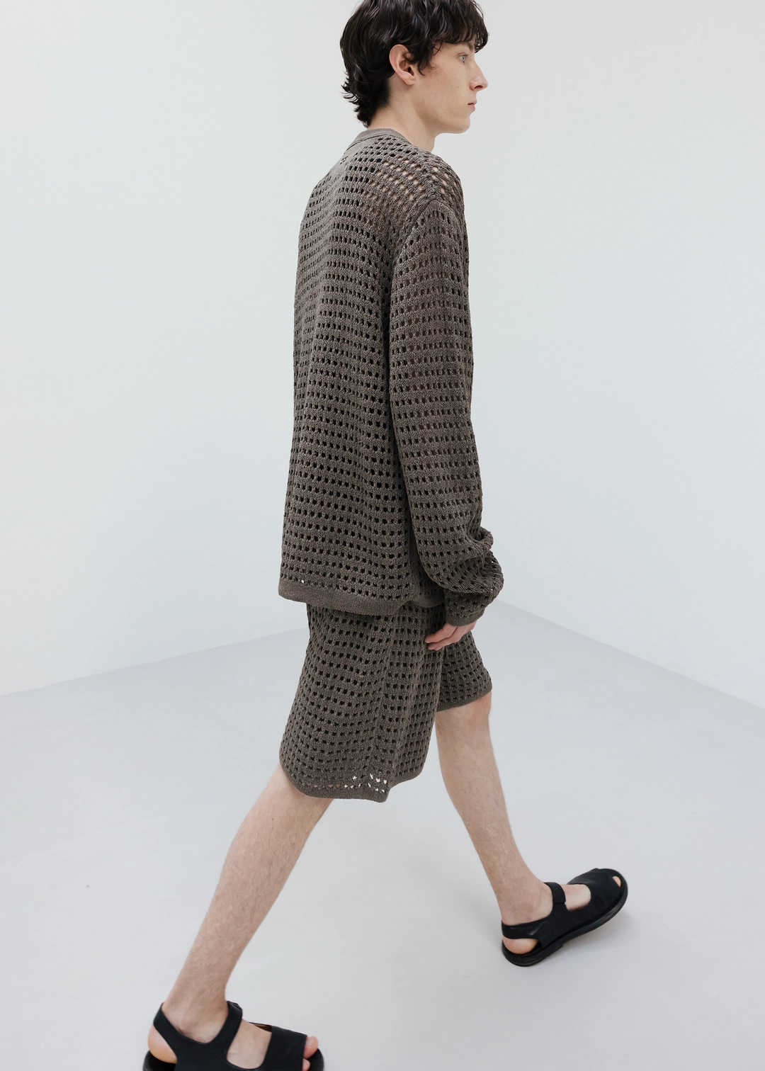 우마뭉 Japanese paper yarn crochet shorts_Oakmoss 상품 이미지 2