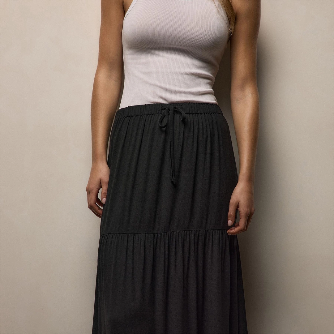 제임스펄스 Soft Matte Long Skirt - Black 상품 이미지 3