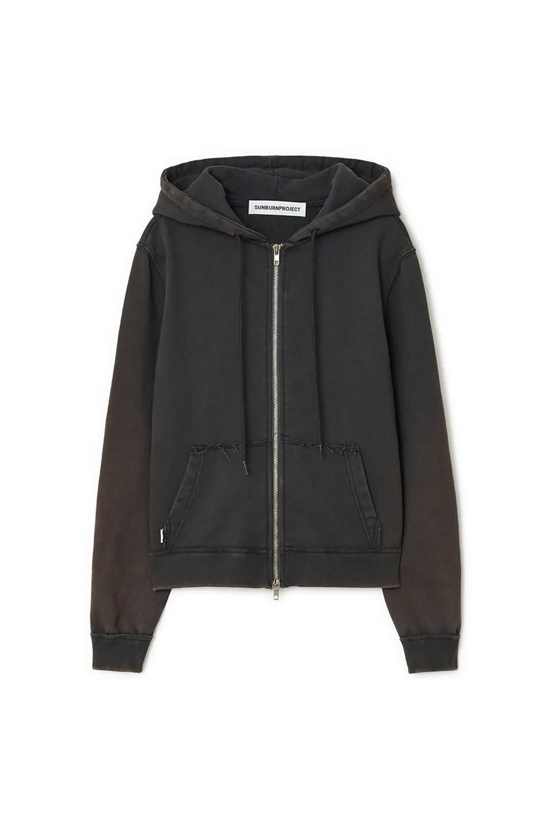 썬번프로젝트 WASHED HOODIE ZIP-UP, CHARCOAL 상품 이미지 3
