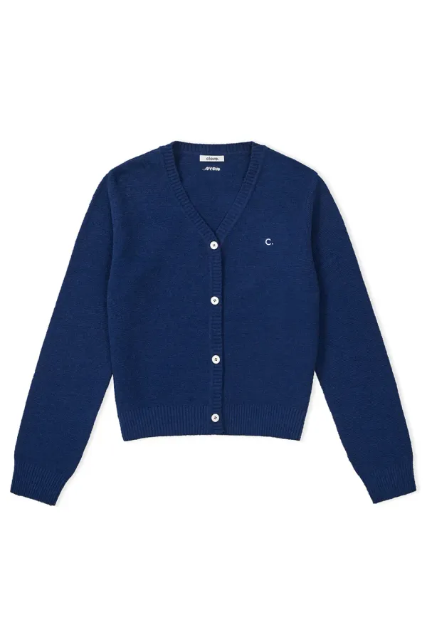 [25SS clove] Boucle Knit Cardigan (Navy)