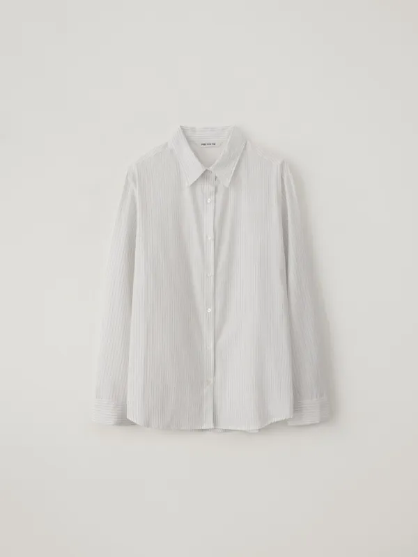 [2nd-reorder] Refined stripe shirt (white)