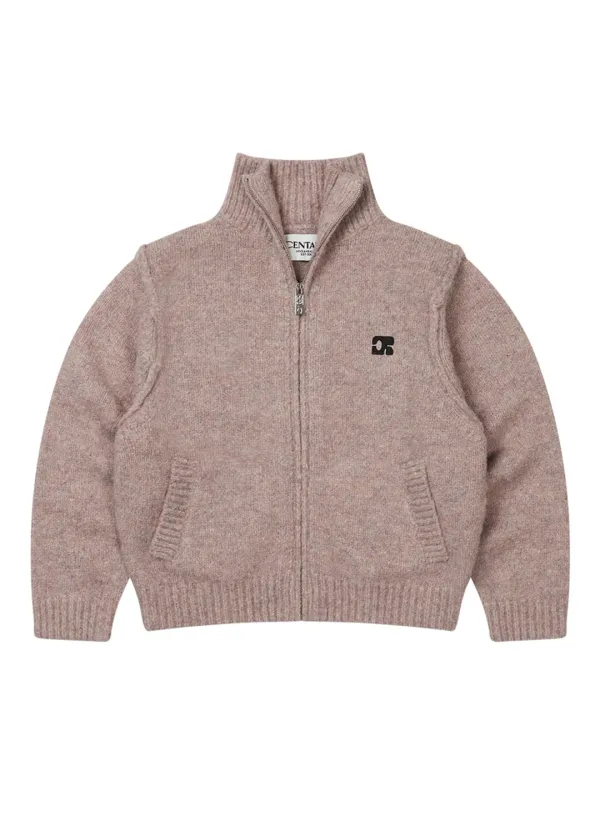 CENTAUR CALMING KNIT ZIP-UP_PINK