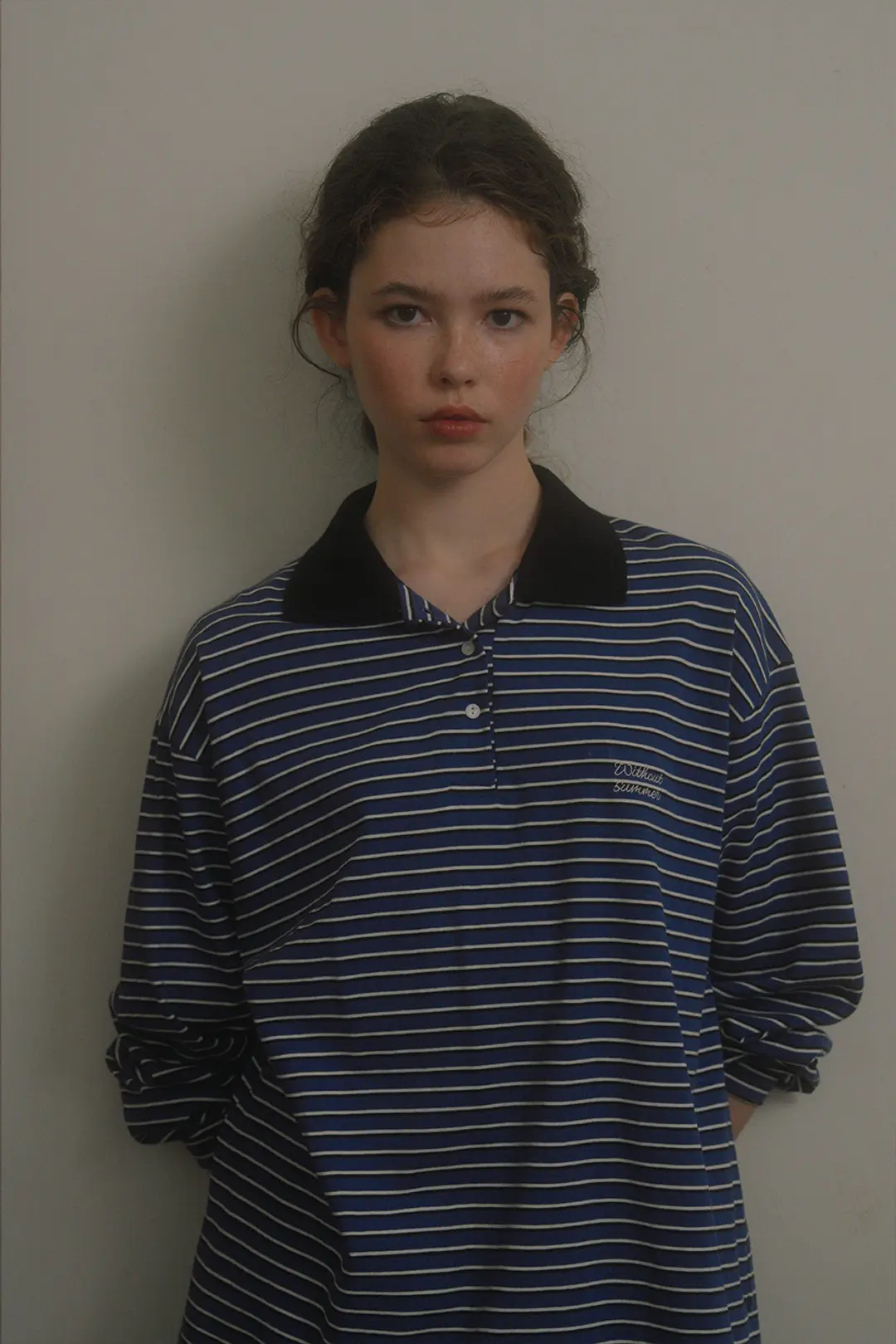 위드아웃썸머 Weekly collar t-shirt_blue 상품 이미지 2