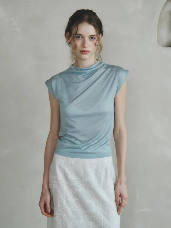 MARGARET half turtleneck T-shirt_sky blue (6/16 예약배송)