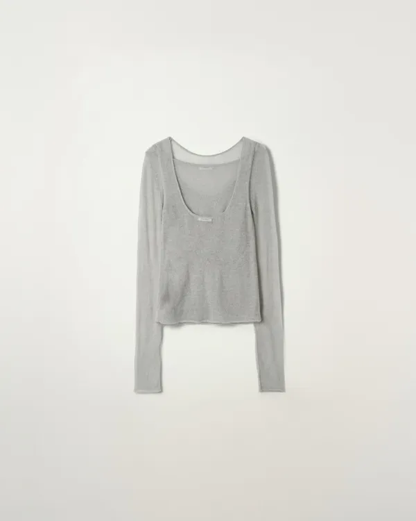 Two-piece Knit Top [GREY]