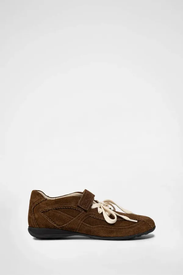 PINKING MARY JANE SNEAKERS / BROWN