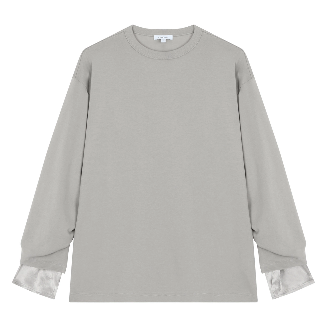 분크 En Haut Layered T-shirt (앙오 레이어드 티셔츠) Grey 상품 이미지 2