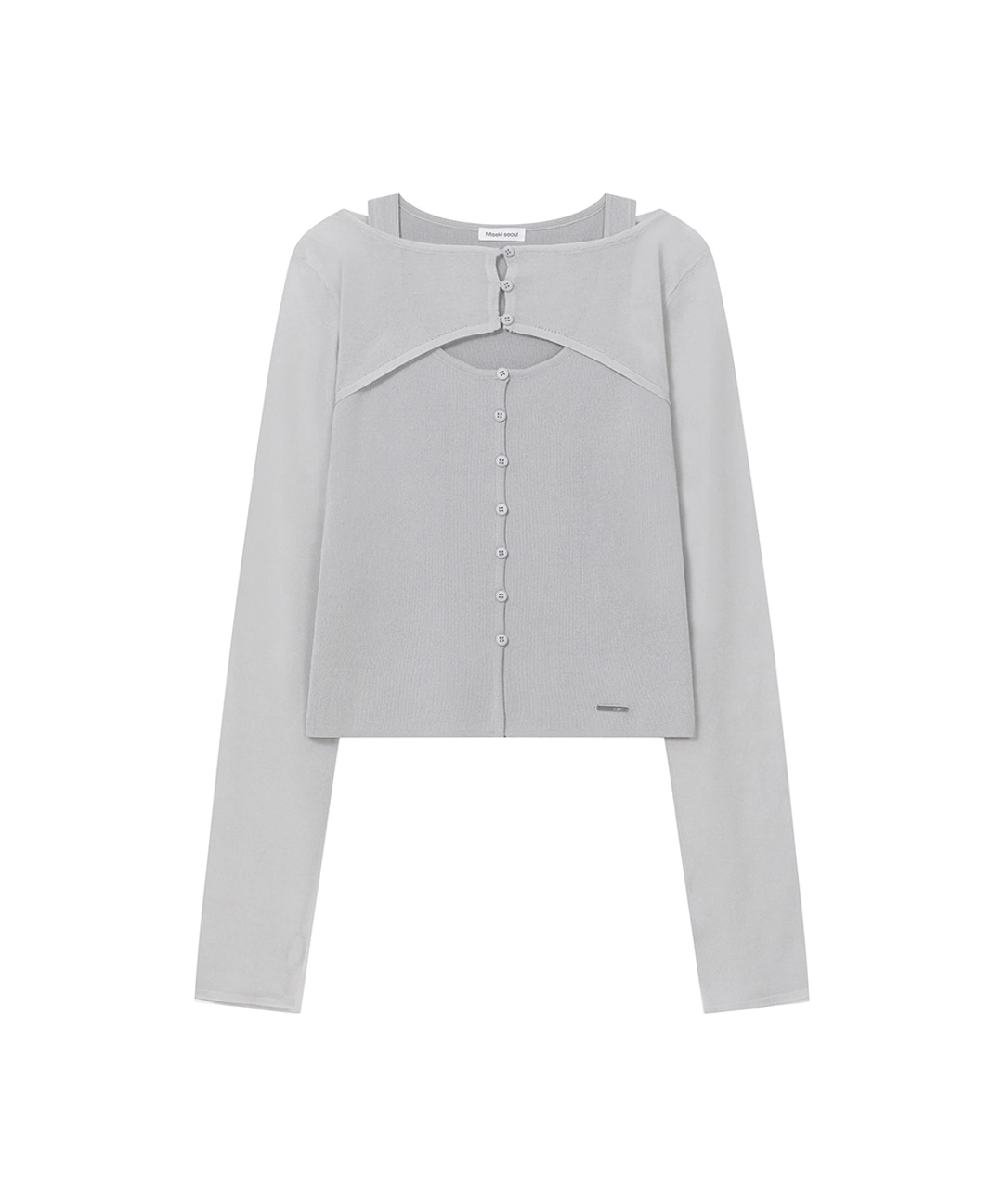 미세키서울 Layered bolero knit top GREY 상품 이미지 1