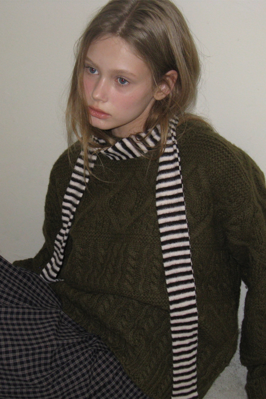 위드아웃썸머 Carol cable knit_khaki 상품 이미지 2