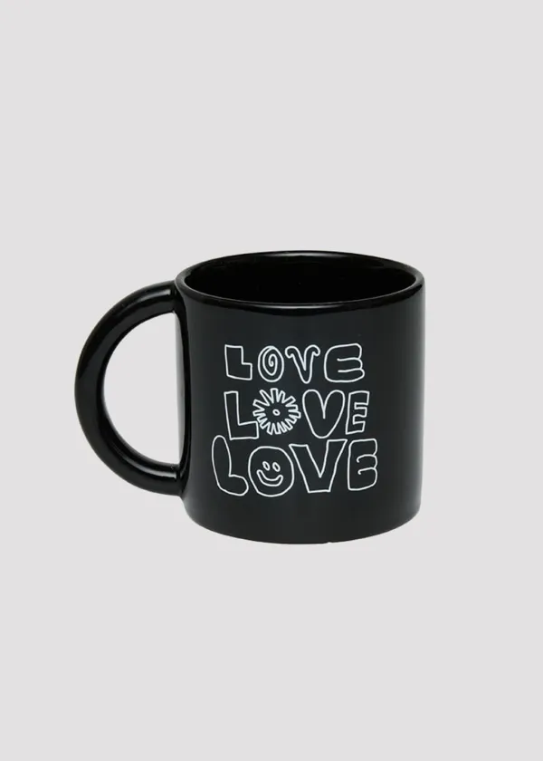 MUG CUP LOVE LOVE LOVE BLACK