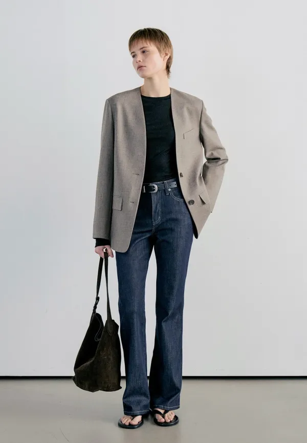 BOOTS CUT DENIM PANTS - DEEP BLUE
