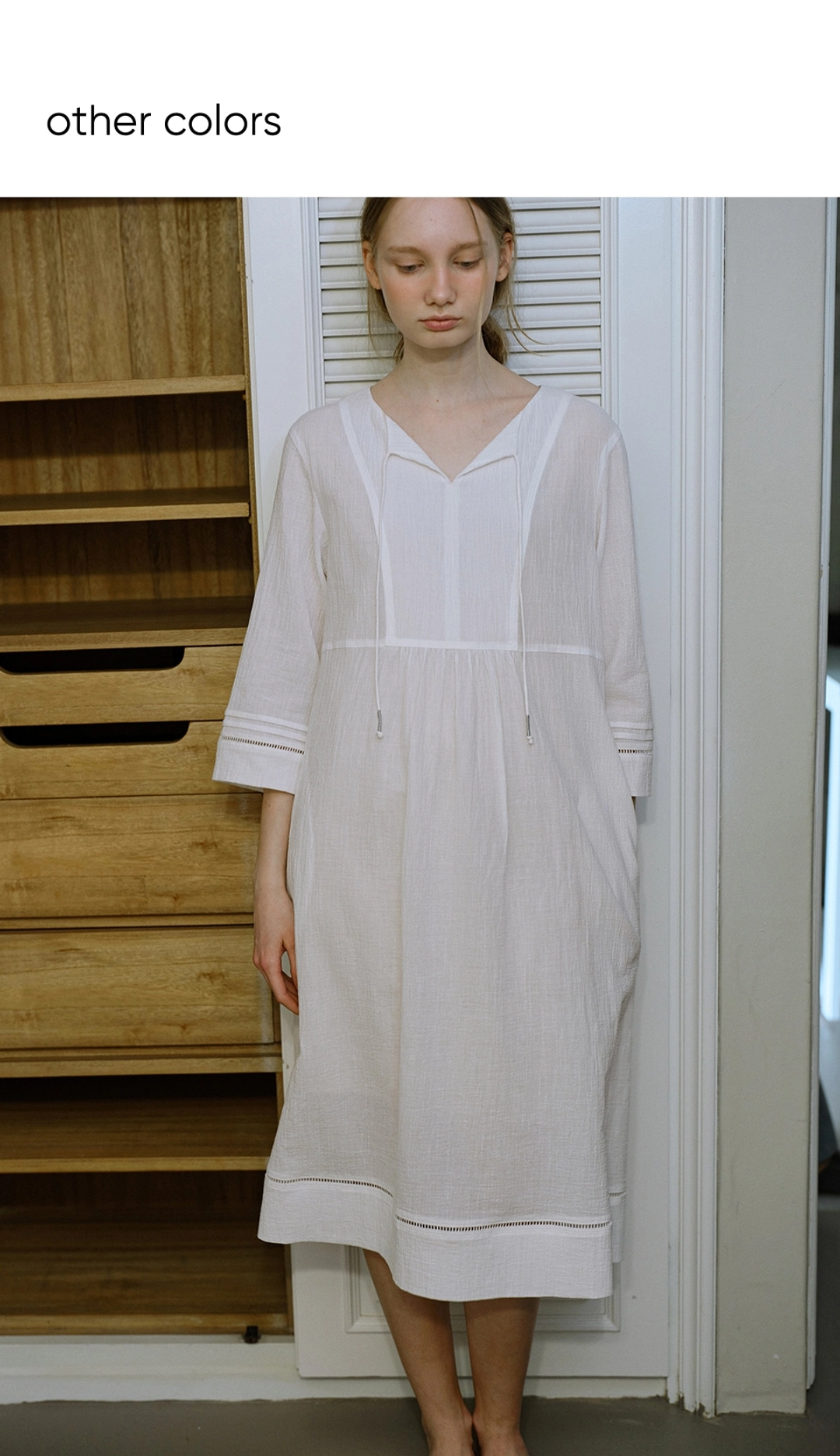 블랭크공삼 ethnic linen blend dress (charcoal) 상품 이미지 3