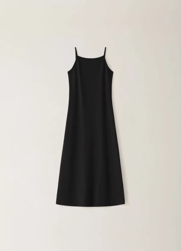 Square Strap Maxi Dress - Black