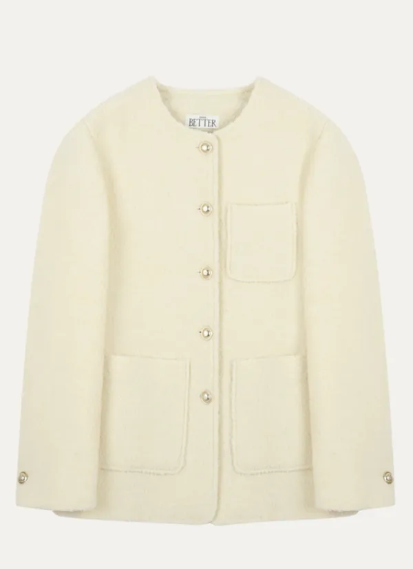 Boucle tweed overfit jacket [KNFW04JK01]_[2color]