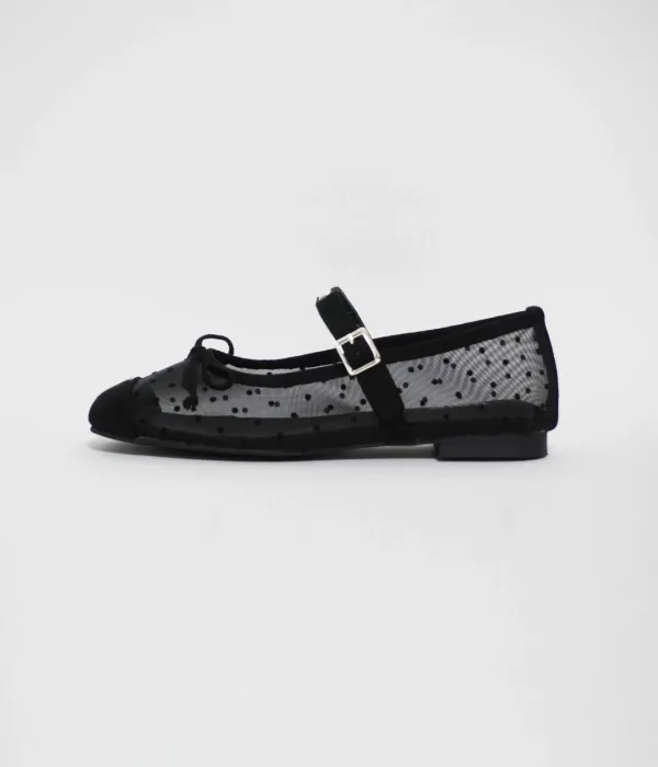 [6월12일 순차발송] omn Mesh Flat Shoes _Dot Black