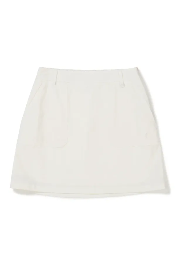 [24SS clove] Logo Waistband Skirt (White)