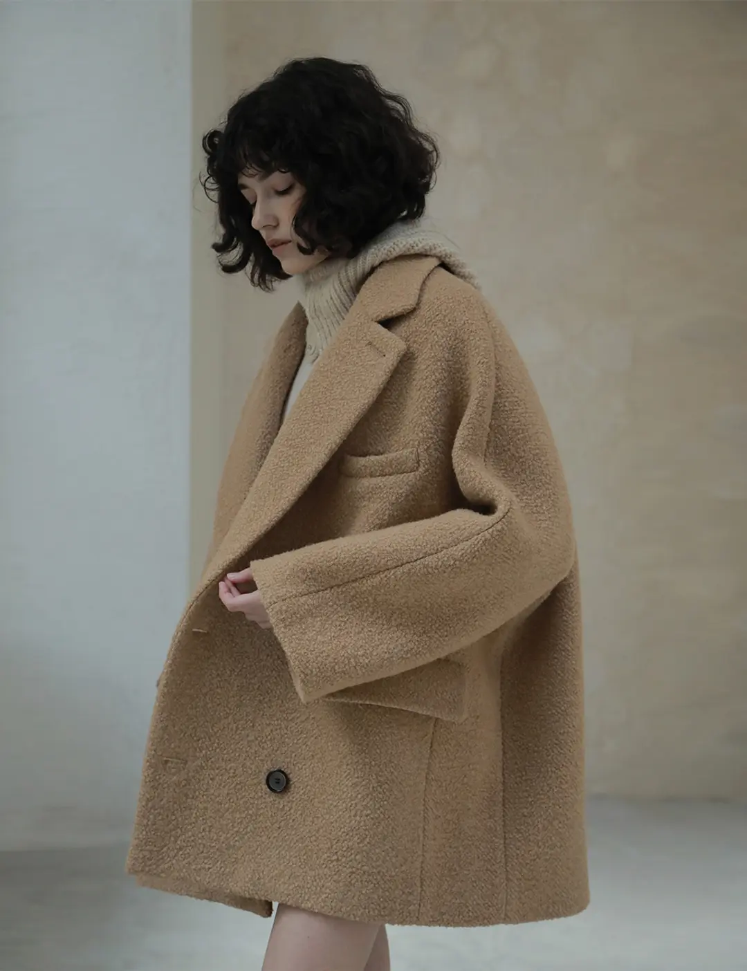 노미나떼 Noel Boucle Halfcoat (Warm Beige) 상품 이미지 2